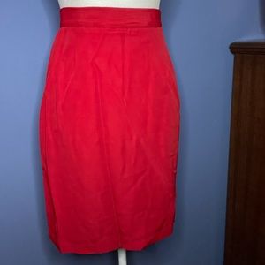 Vtg Red Pencil Skirt